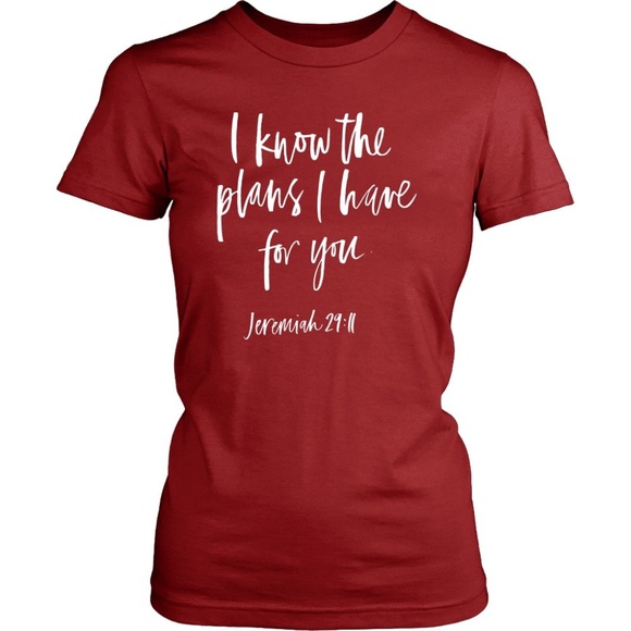 T-Shirt Addicts Tops - I Know The Plans I Have For You T-Shirt (Red)